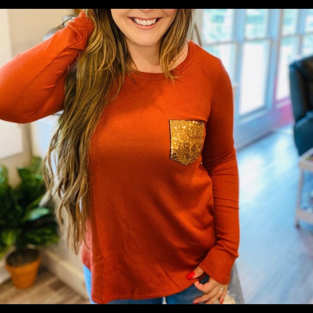 White birch beautiful sparkle pocket tee!!!